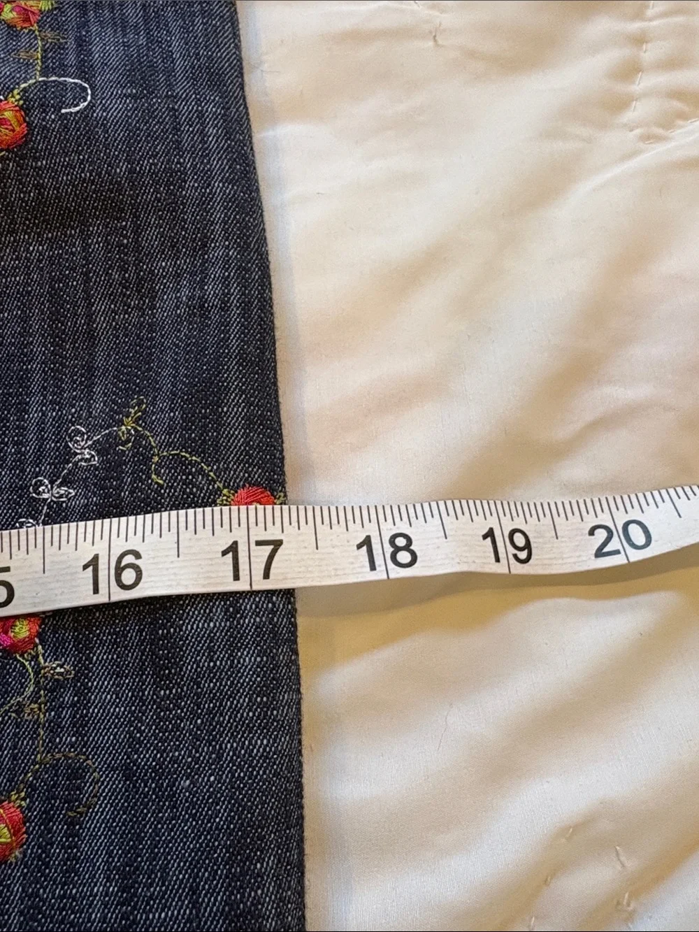 Upcycle Embroidered  Floral Denim  Sling Bag